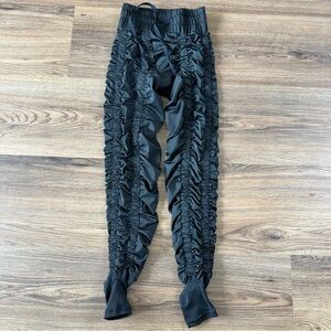 AGOGIE Women Resistance +20 Black Ruched Workout Leggings XS Petite Activewear